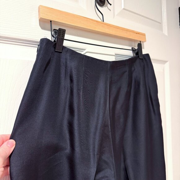 Sigrid Olsen Collection Black 100% Silk Ankle Pants Dressy Formal Minimalist 8 - Picture 2 of 12